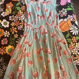 Emily and Fin Lucy dress in cherries, UK 10/S